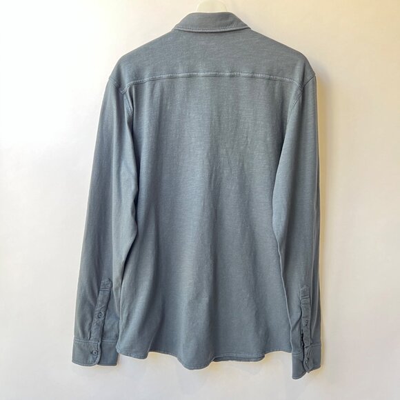 Faherty Men knit season shirt, Gray/blue, Size L - Picture 4 of 12